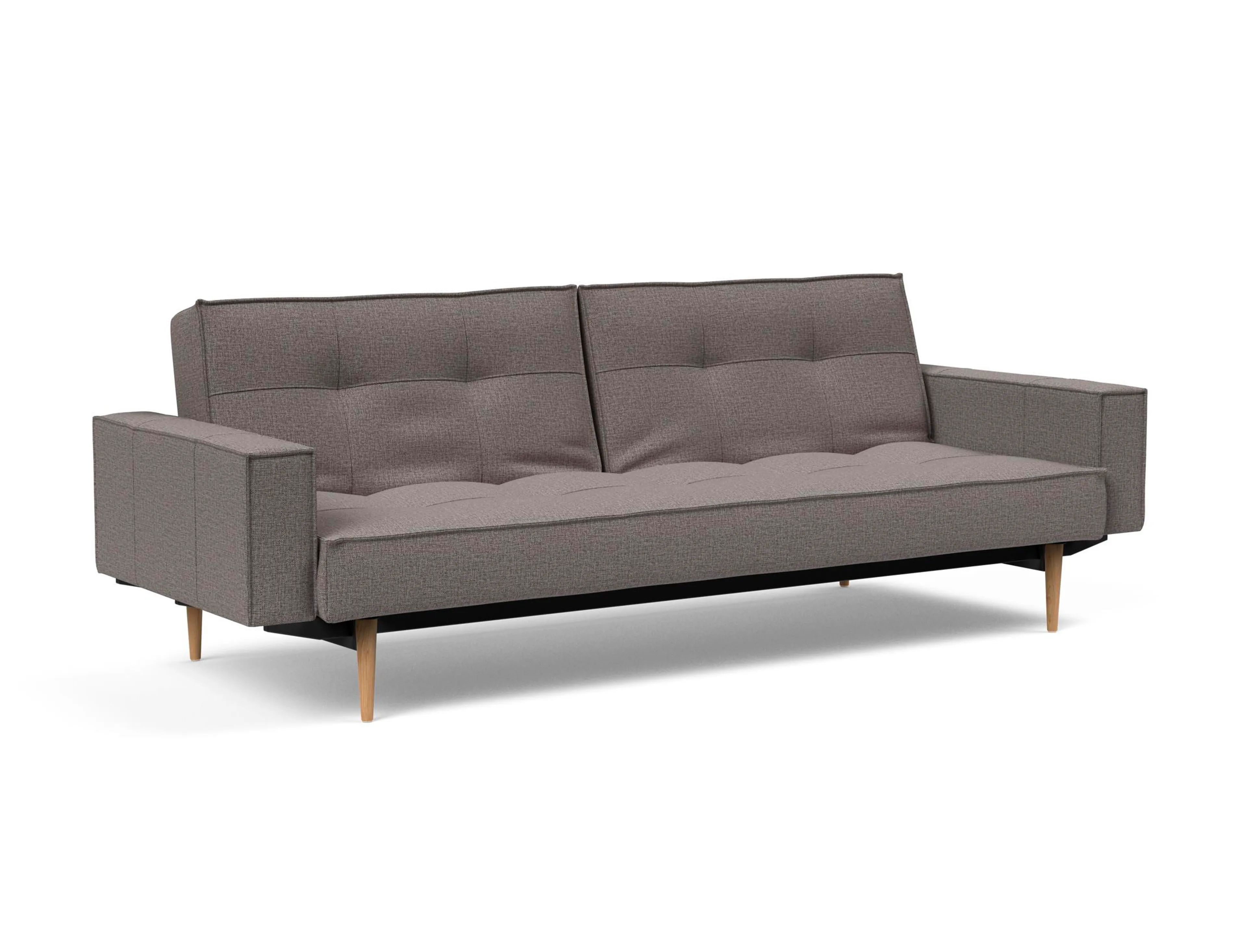 Schlafsofa mit Armlehnen  Splitback Styletto hell