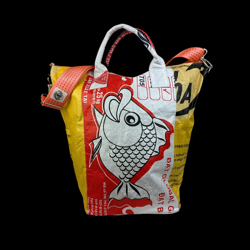 Laundry Bag "TJ8S" weiß-gelb detail