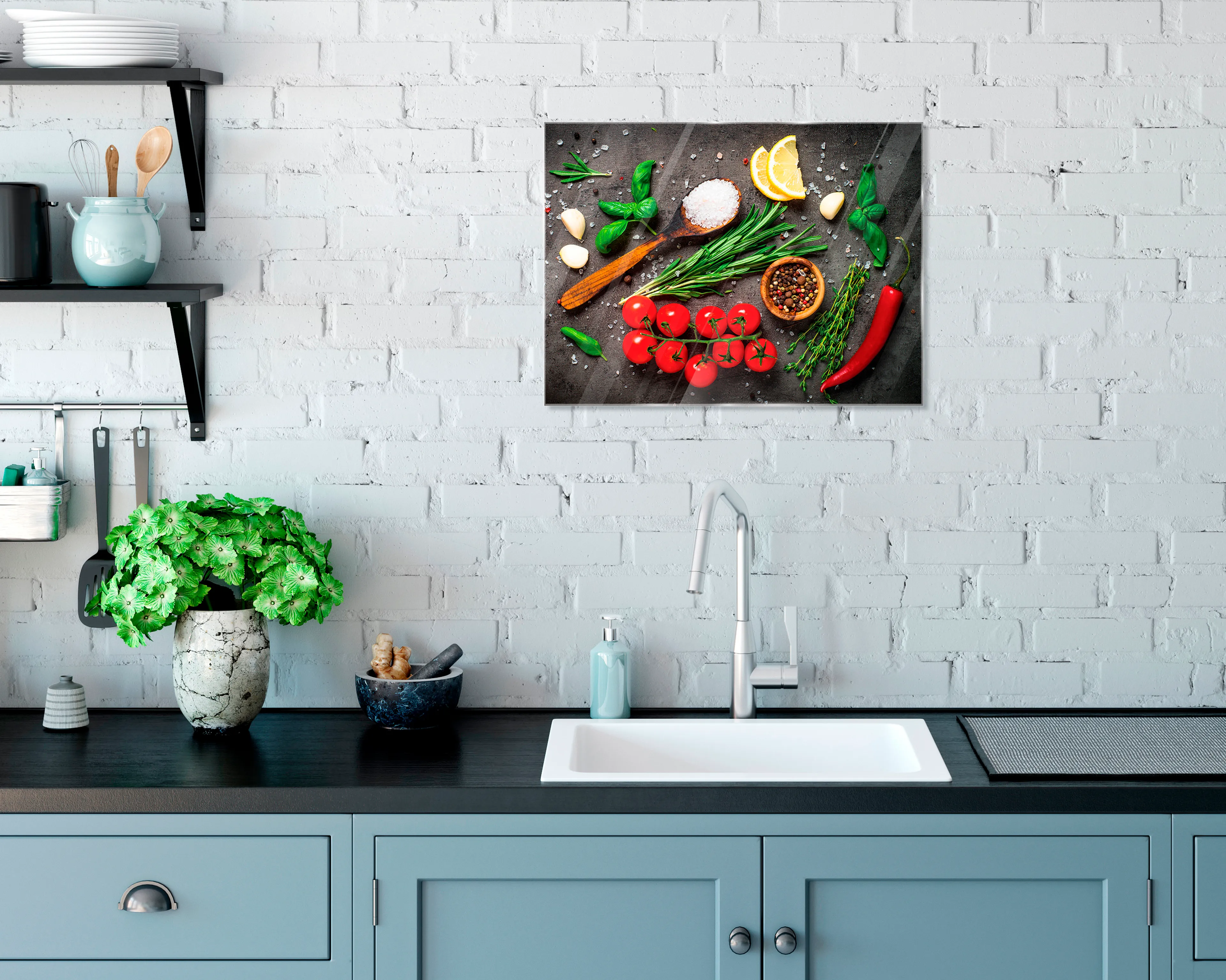 Glasbild 30 x 40 cm Tomatoes and Spices II
