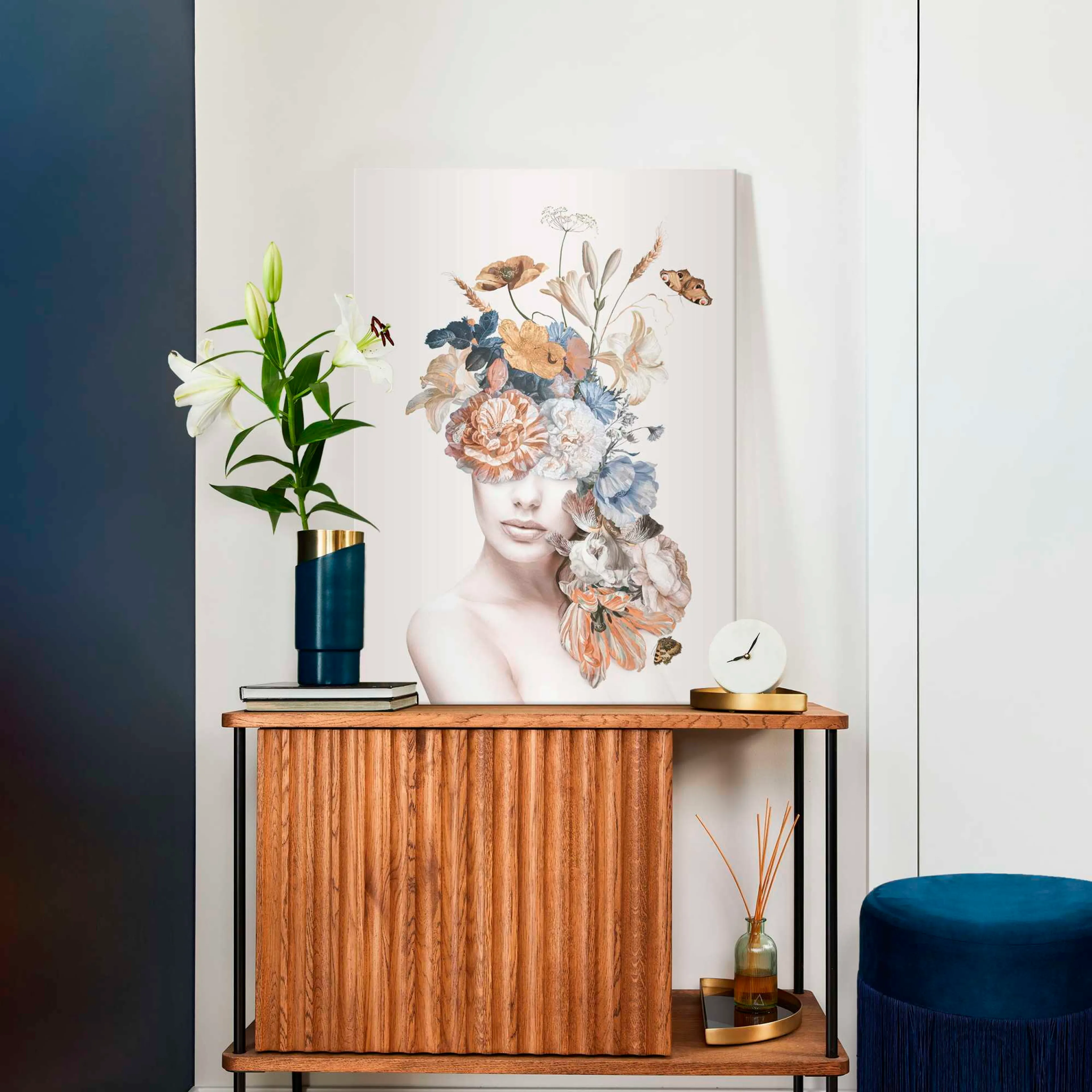 Wandbild 50 x 70 cm Floral Lady Glamour