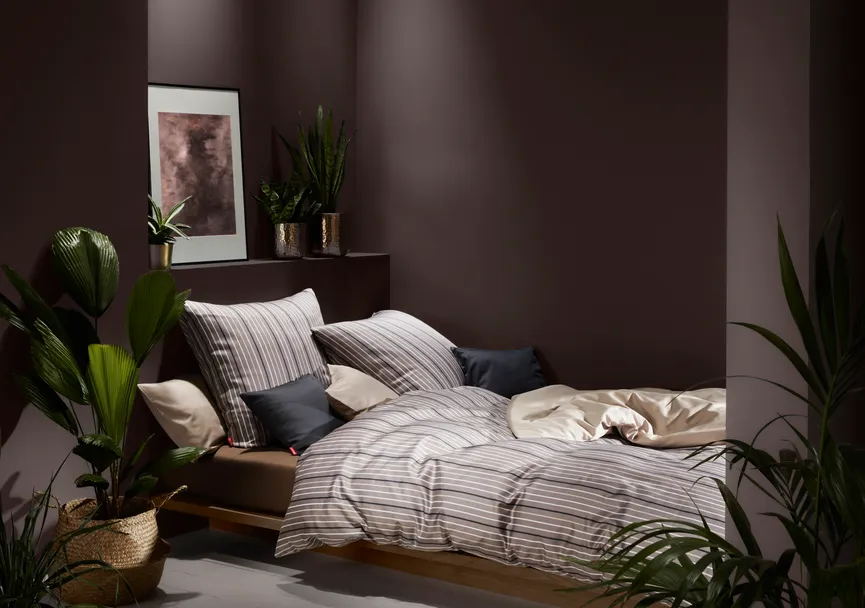 Satin-Bettw. Mod.Life 135x200 milieu