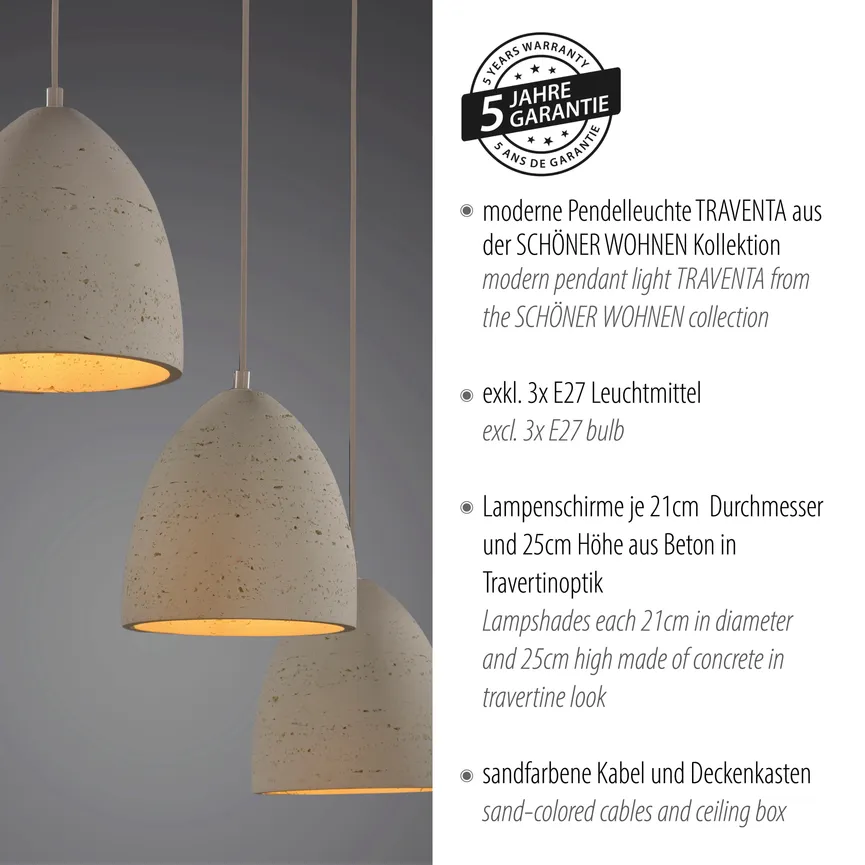 Pendelleuchte "TRAVENTA" detail