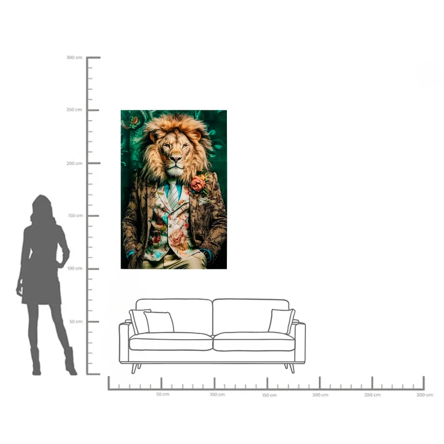 Glasbild Lion detail