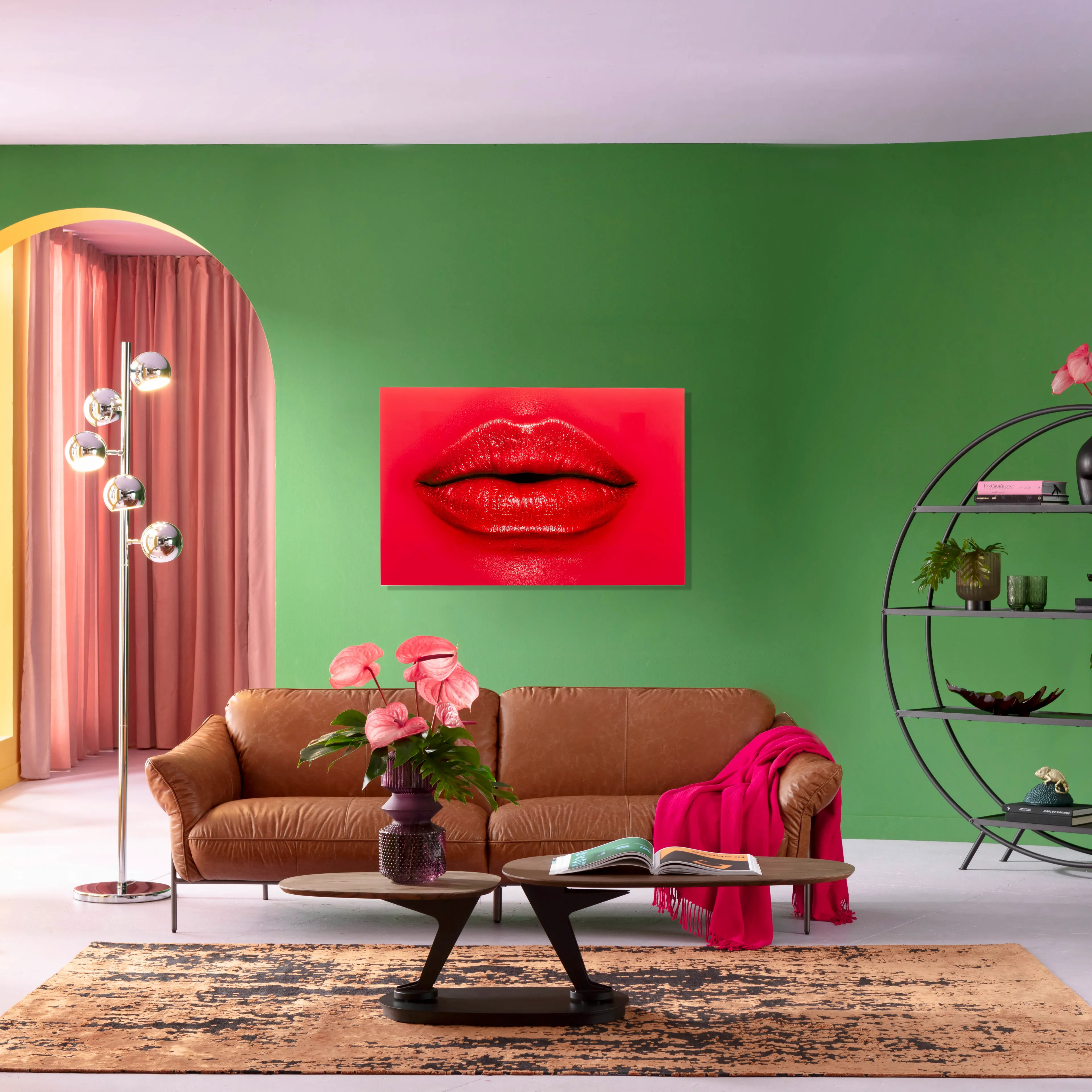 Wandbild 120 x 20 cm Red Lips 57015