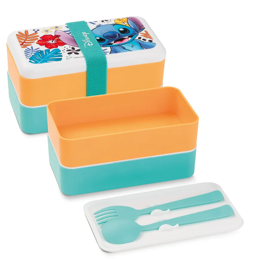 Lunchbox "Stitch" weiß detail