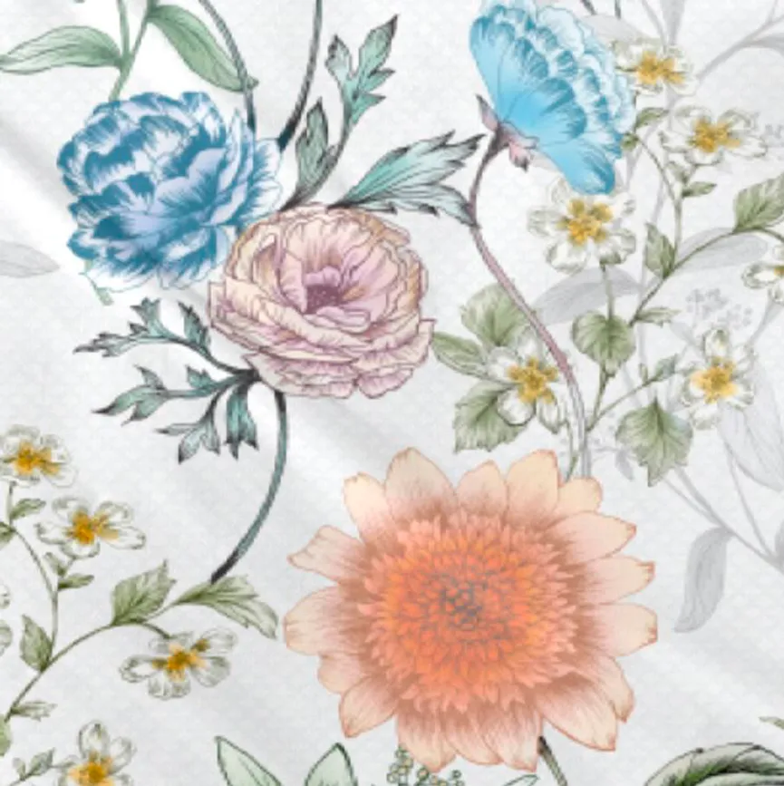 Satin-Bettw.Blumen 135x200 material_farbe