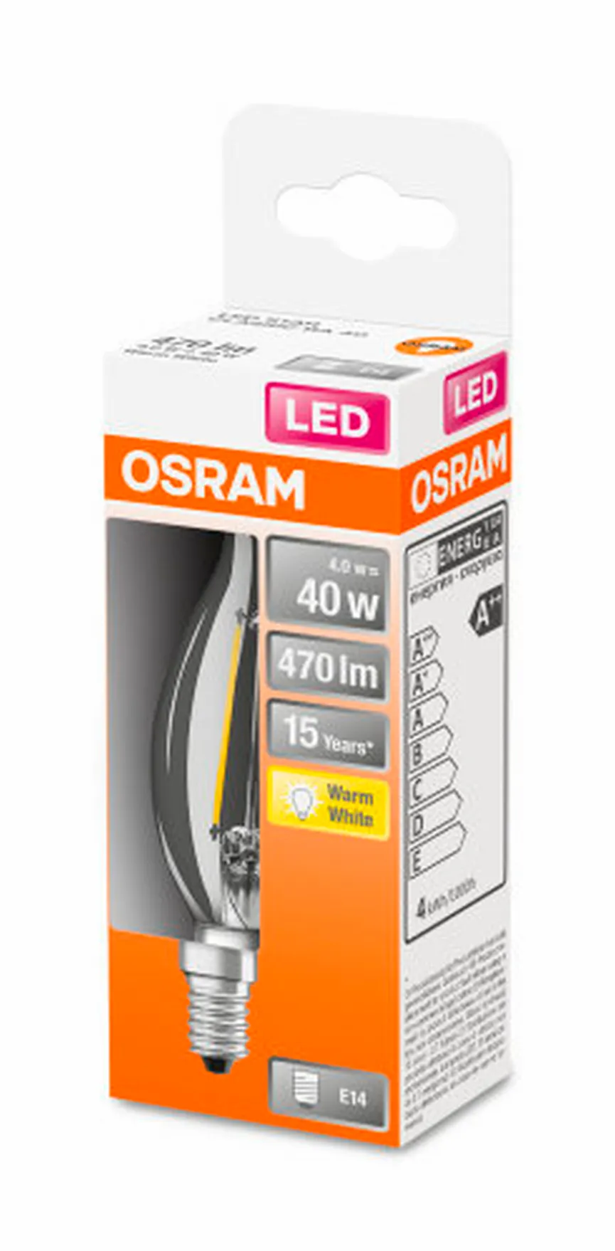 E14/4 Watt LED Kerze Windstoß detail