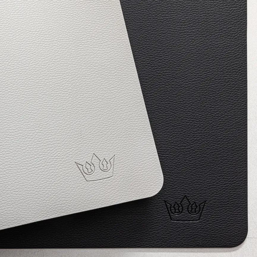 Tischset schwarz-hellgrau detail