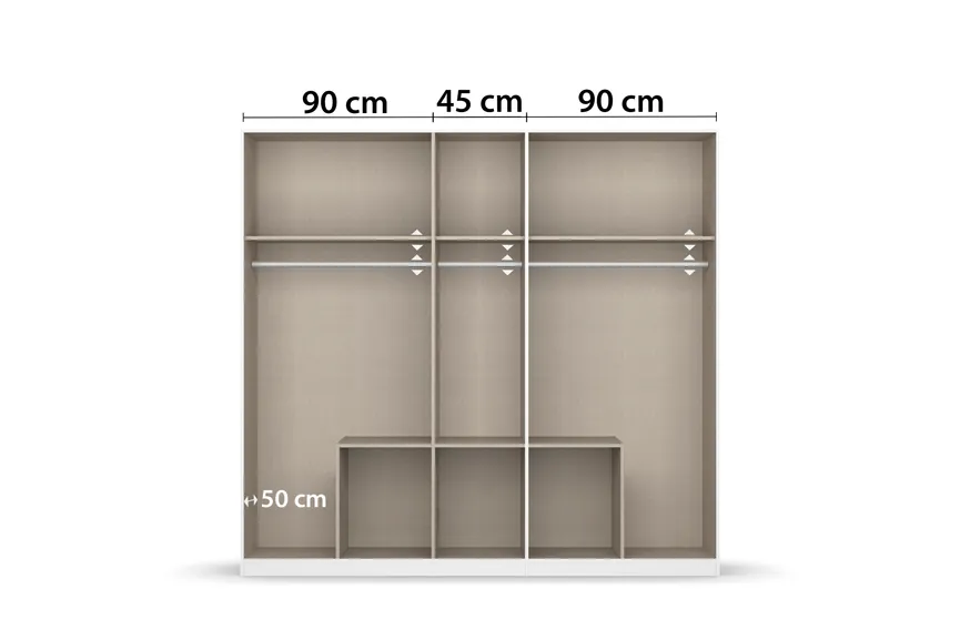 Drehtürenschrank 5-trg. detail