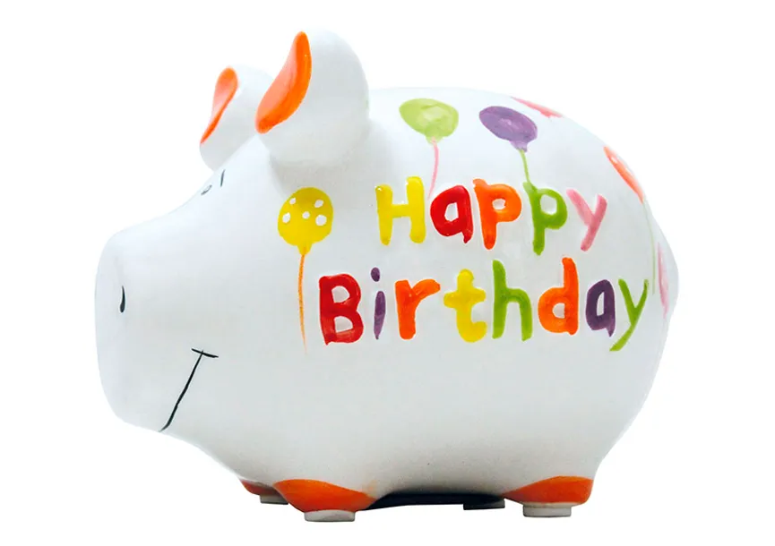 Sparschwein "Happy Birthday" hauptaufnahme