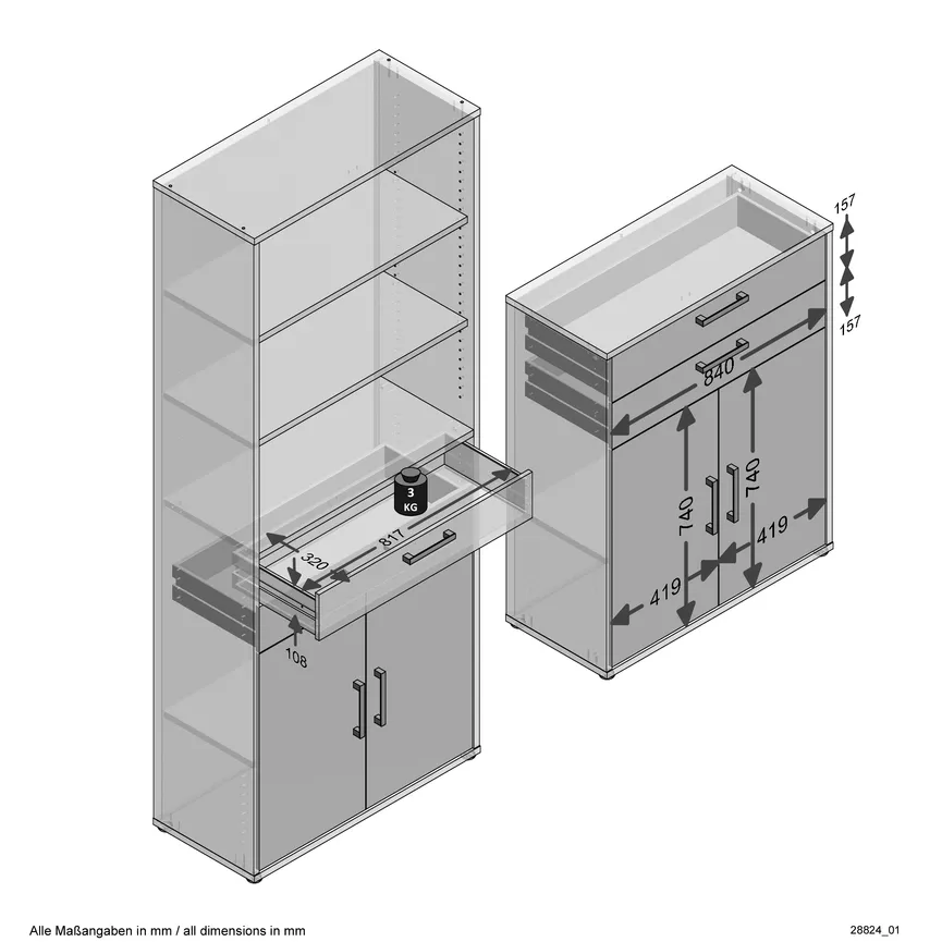 Türen-/Schubkasten-Set detail