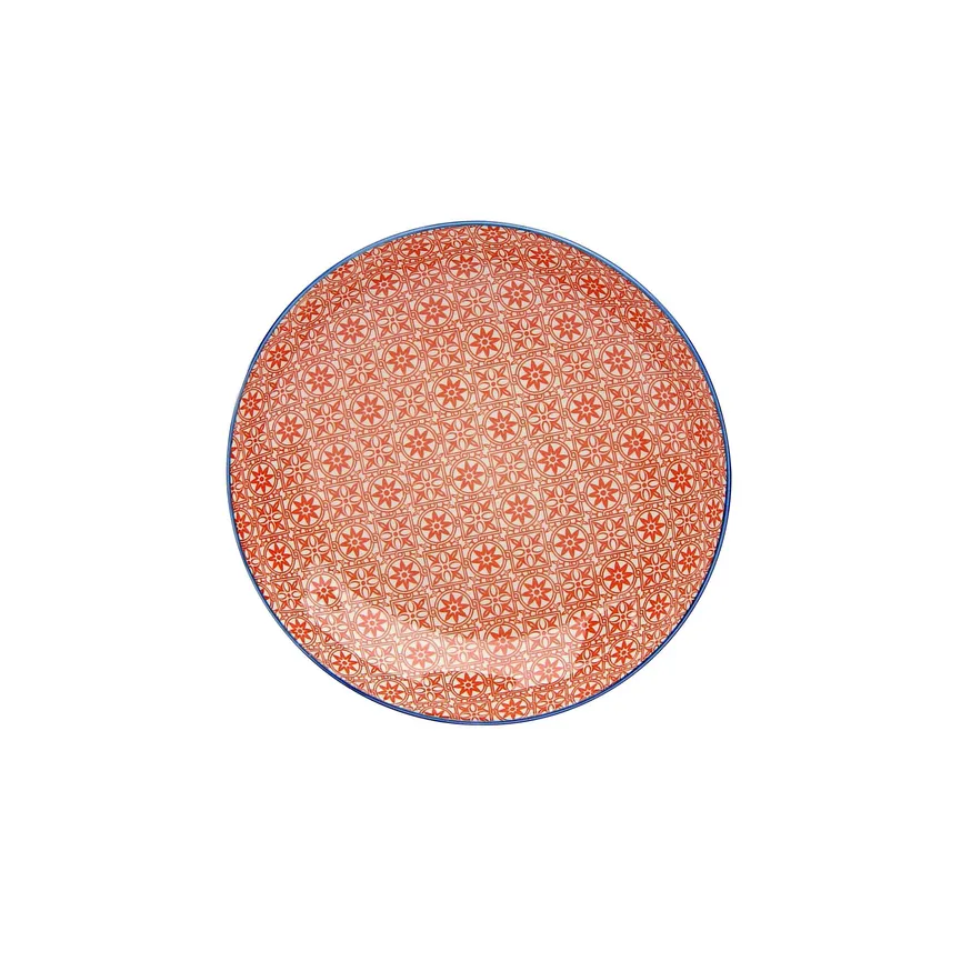 Suppenteller "Mediterran" rot detail