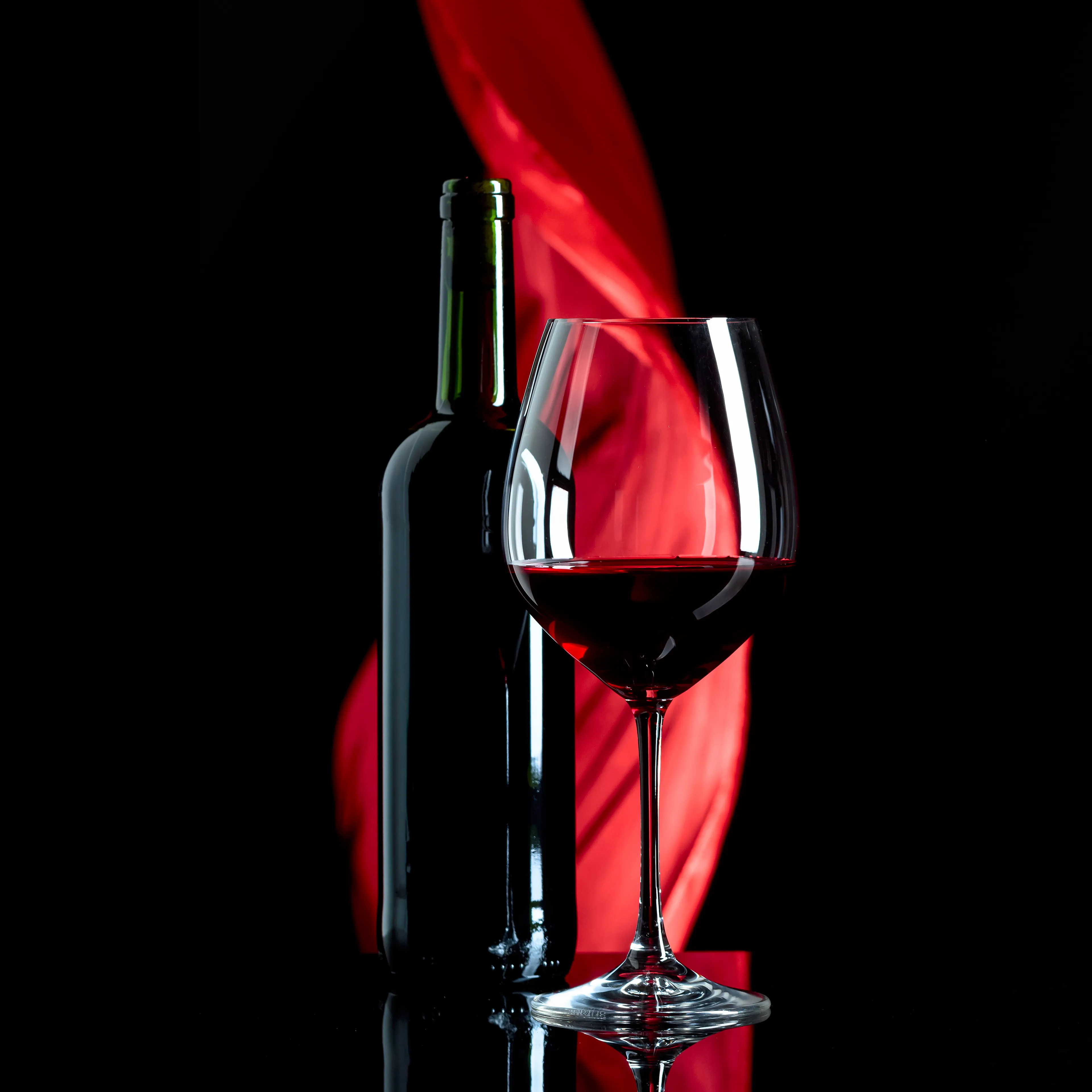 Glasbild 50 x 50 cm Red Wine XII