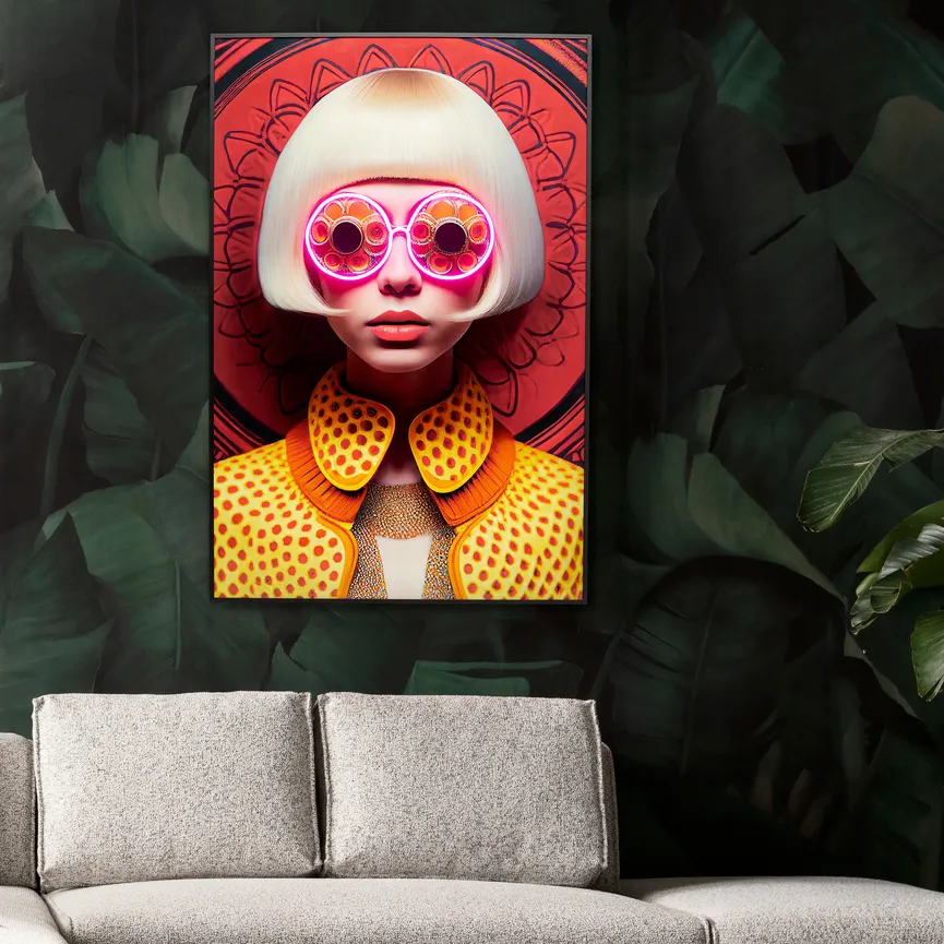LED-Bild "Fancy Blonde Lady" milieu