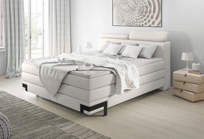 Boxspringbett Grau Kano 180x200 cm 180 x 200