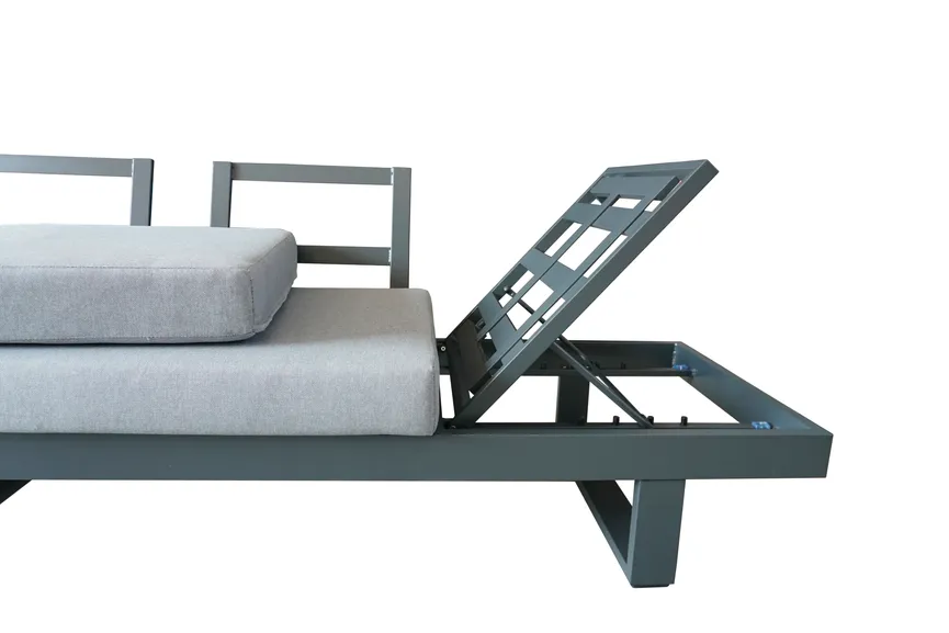 Sofaliege Anthrazit Aluminium funktion