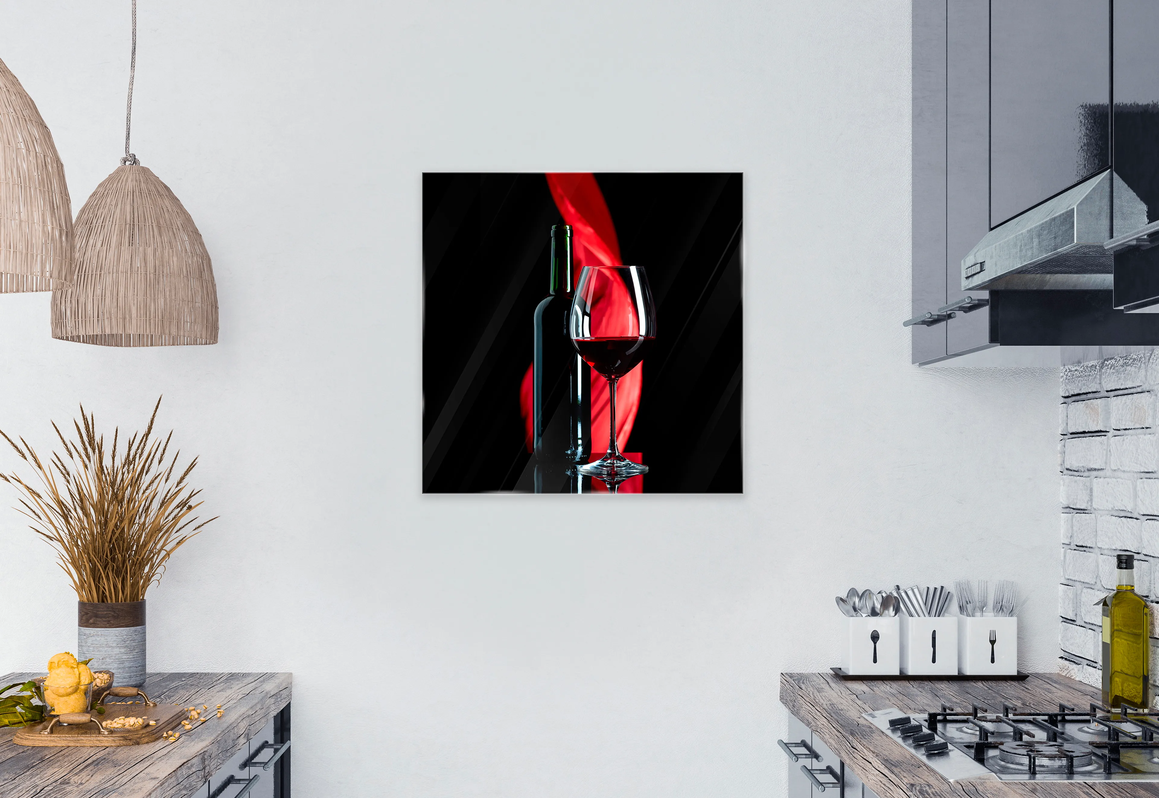 Glasbild 50 x 50 cm Red Wine XII