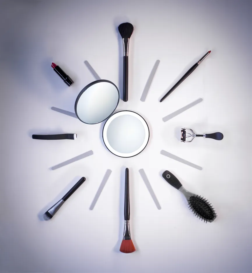 Reise-/Kosmetikspiegel schwarz milieu