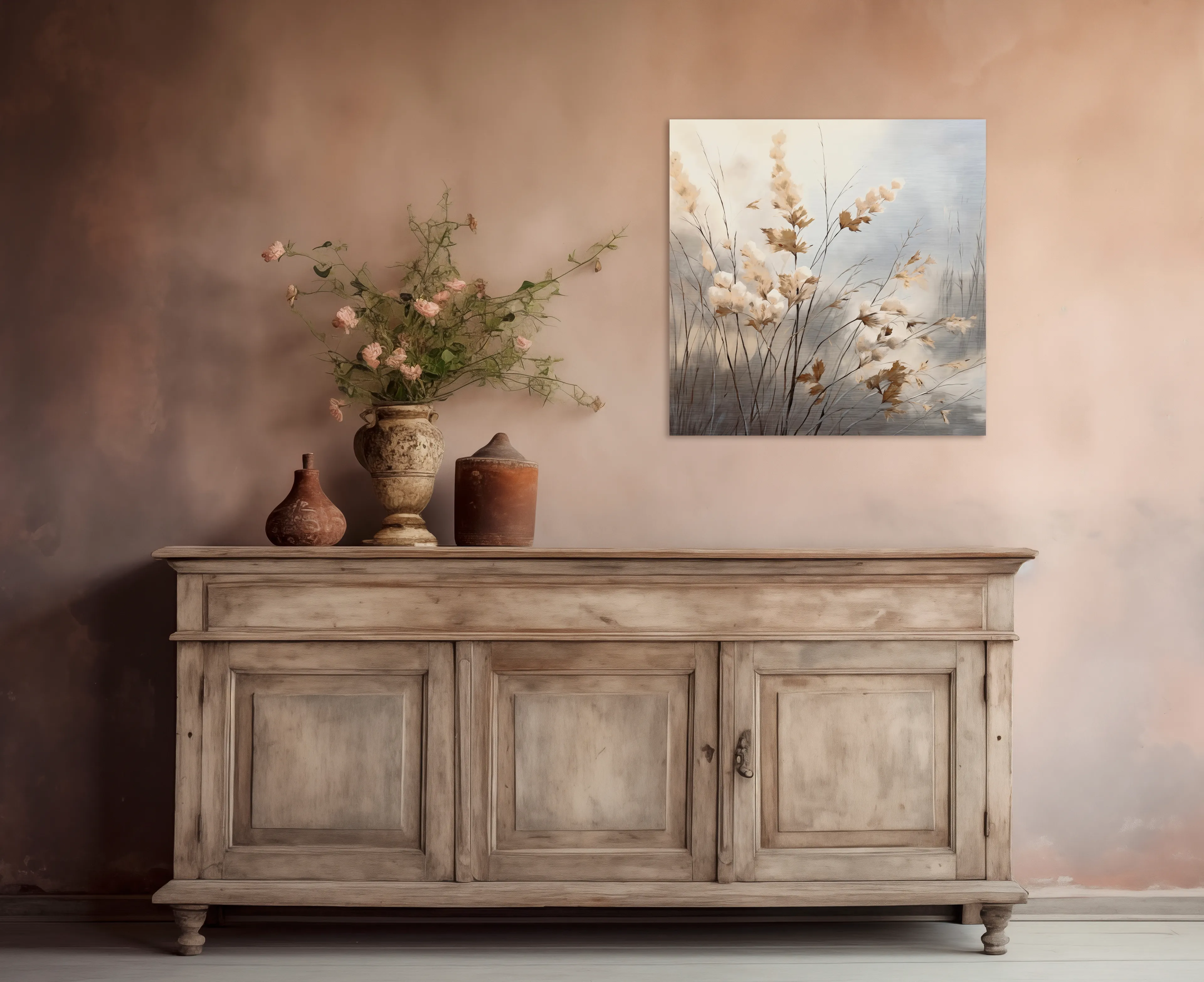 Wandbild 50 x 50 cm Soft Nature On Silver V 

