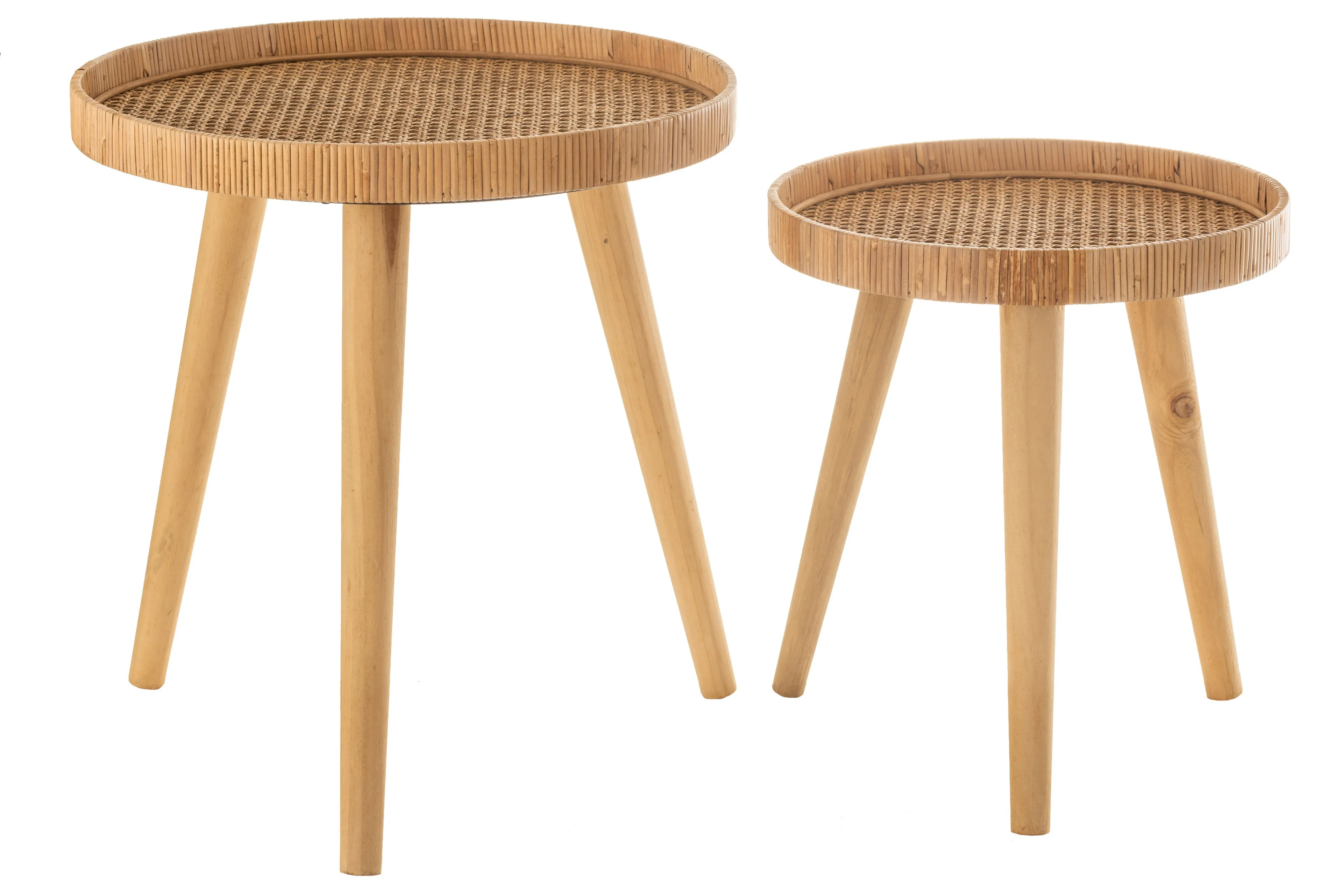 2-Satz Beistelltisch Rattan