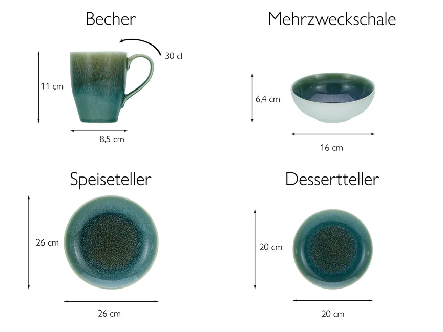 Speiseteller "Caldera" grün detail