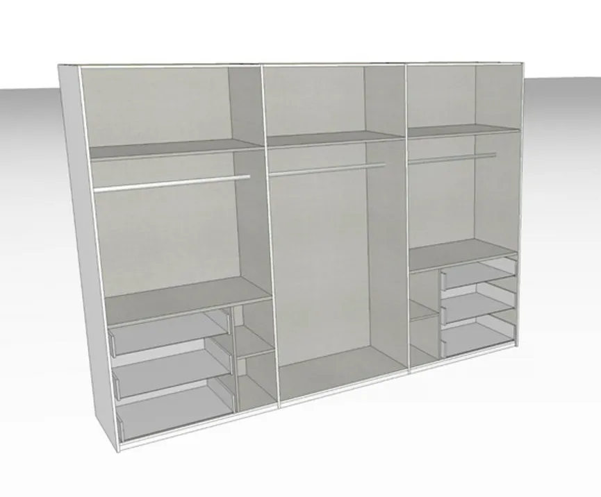 Schwebetürenschrank 3-trg. detail