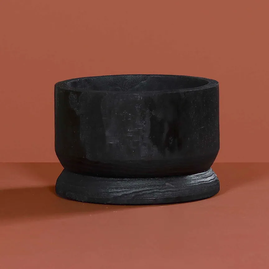 Pflanztopf schwarz M detail