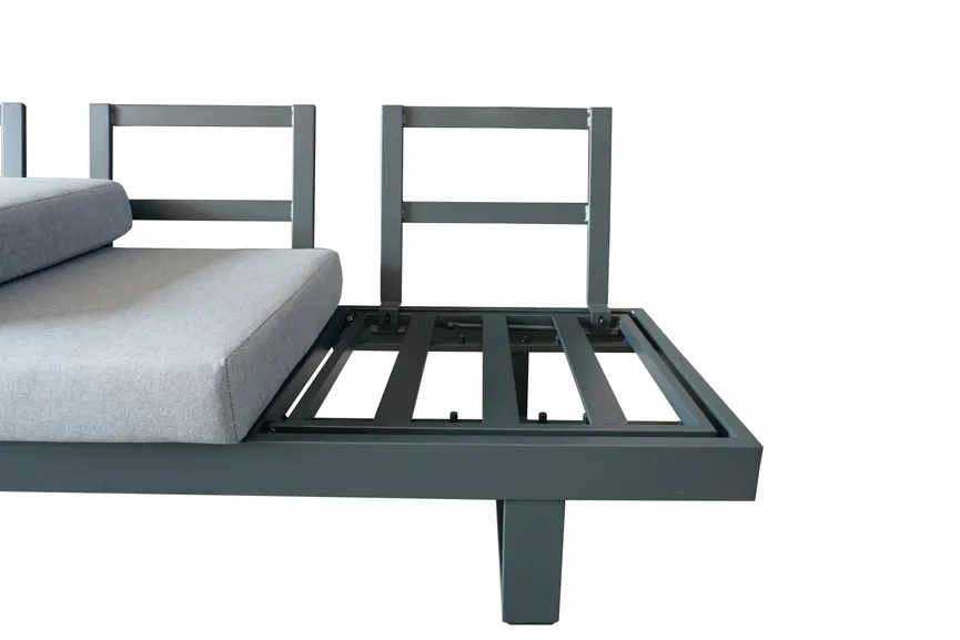 Sofaliege Anthrazit Aluminium detail