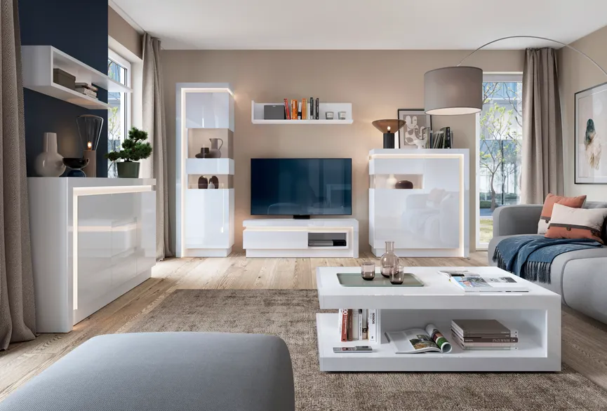 Couchtisch mit Ablagefach milieu