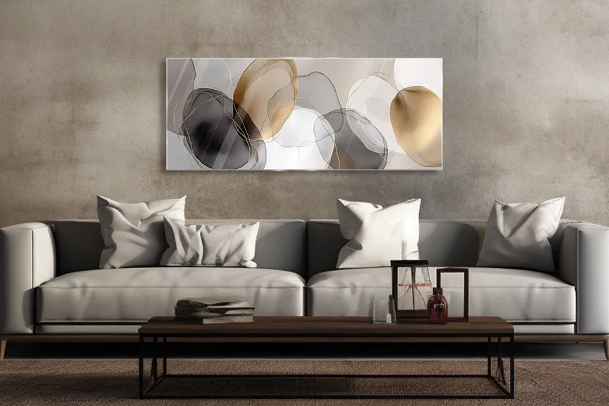 Glasbild "Organic Shapes V" milieu