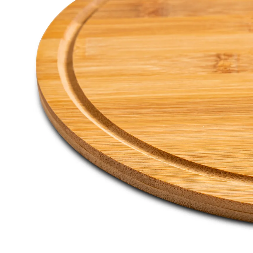 Schneidebrett rund Bambus detail