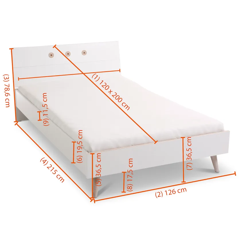 Bett LF 120x200 cm dimensionsmarker