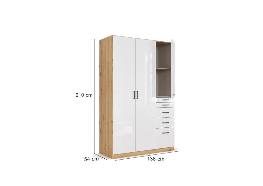 Schrank 3T/H210/Hochglanz detail