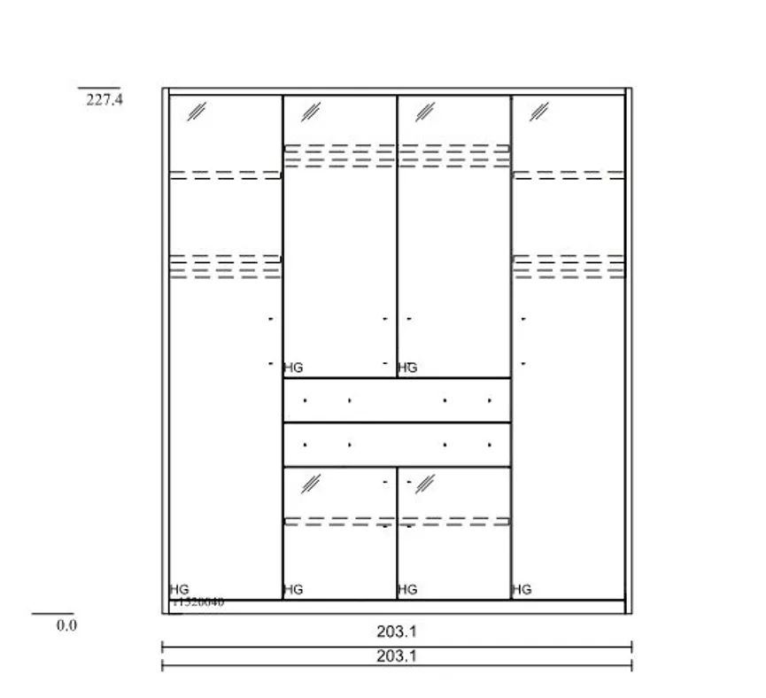 Drehtürenschrank Deluxe detail