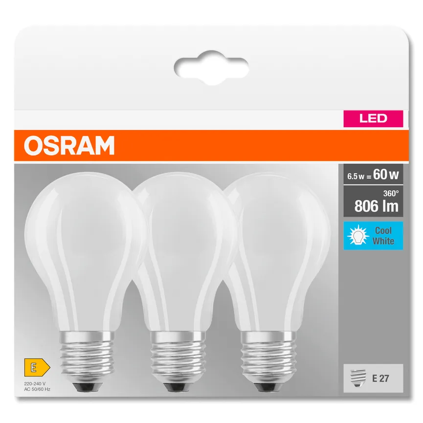 E27/6,5W LED Birne 3er Pack detail