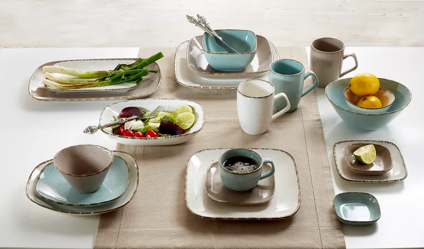 Schale "Casa" blau-braun oval milieu