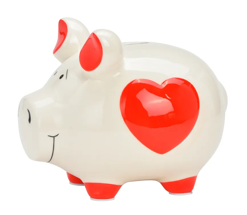Sparschwein "Herz" weiß hauptaufnahme