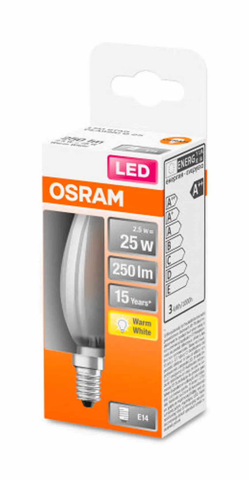 E14/2,5 Watt LED Kerze detail