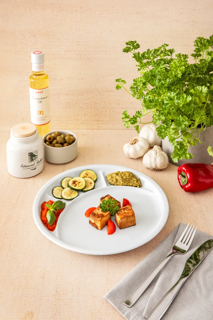 Fondueteller weiß Porzellan milieu