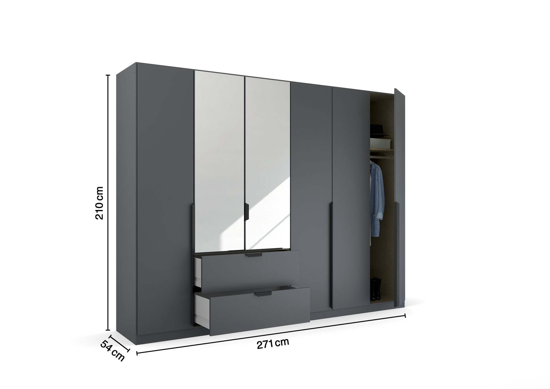 Drehtürenschrank 6-trg. detail