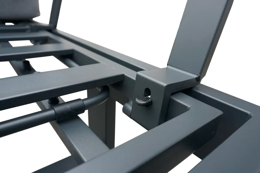 Sofaliege Anthrazit Aluminium detail