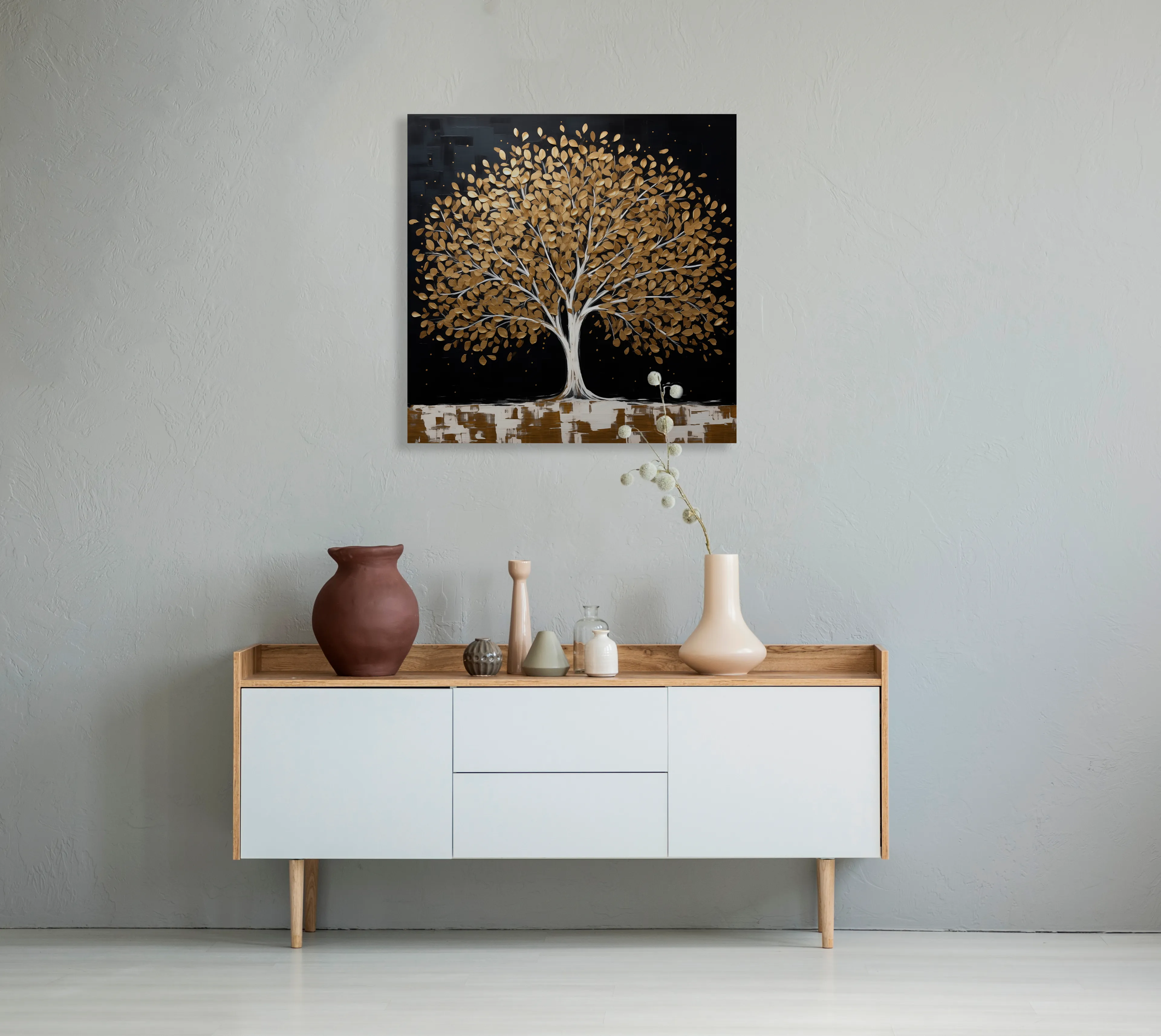 Wandbild 50 x 50 cm Golden Tree II
