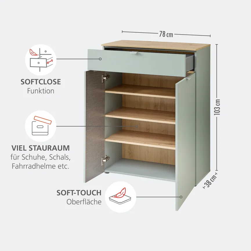 Schuhschrank 2T/1S detail