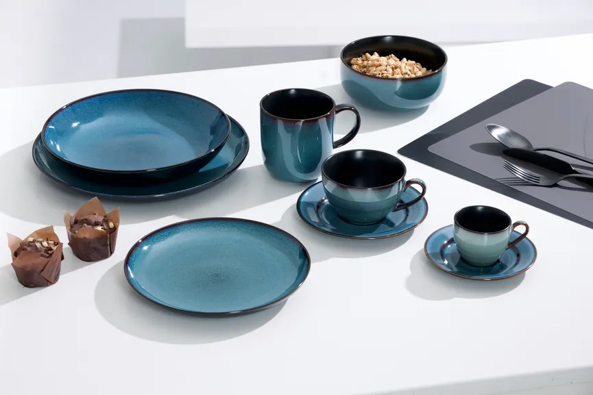 Kaffeeuntertasse "Bali" blau milieu