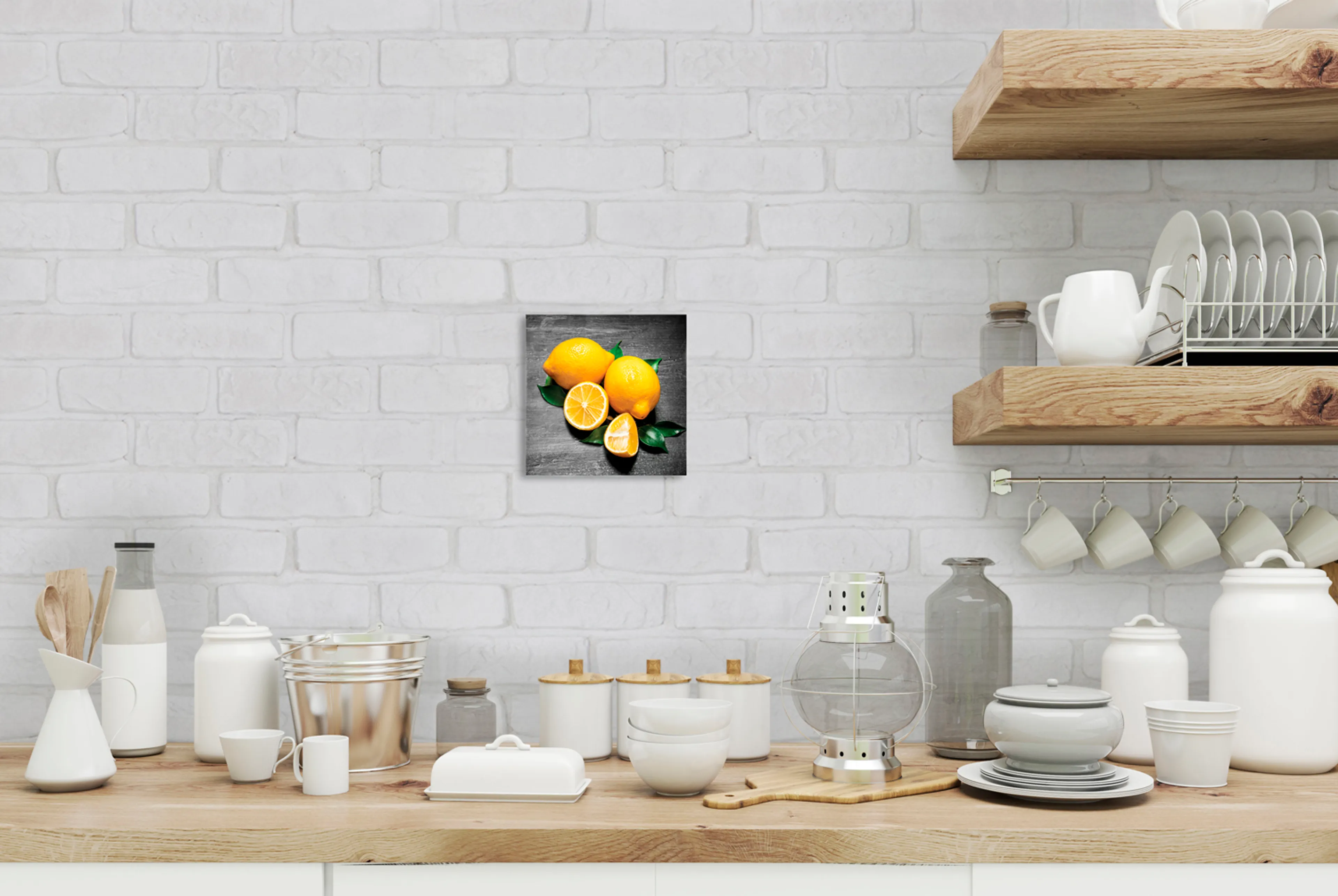 Glasbild 20 x 20 cm Fresh lemon 
