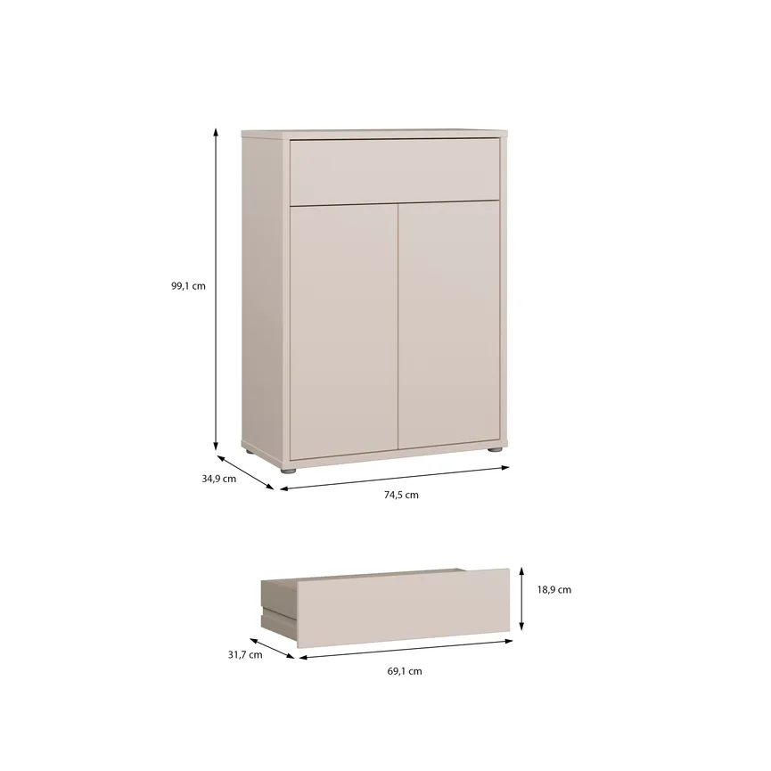 Schuhschrank 2T/1S detail
