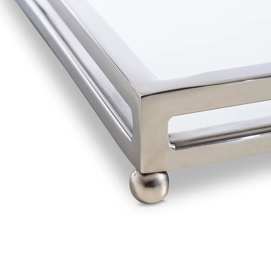 Tablett schwarz silber detail