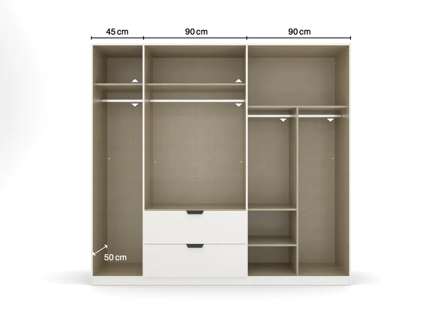 Drehtürenschrank 5-trg. detail