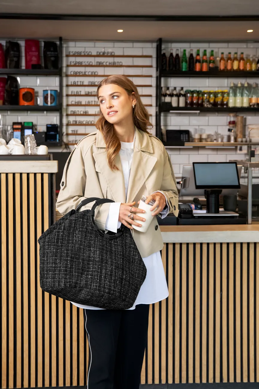 Loopbag Hobo "bouclé black" milieu