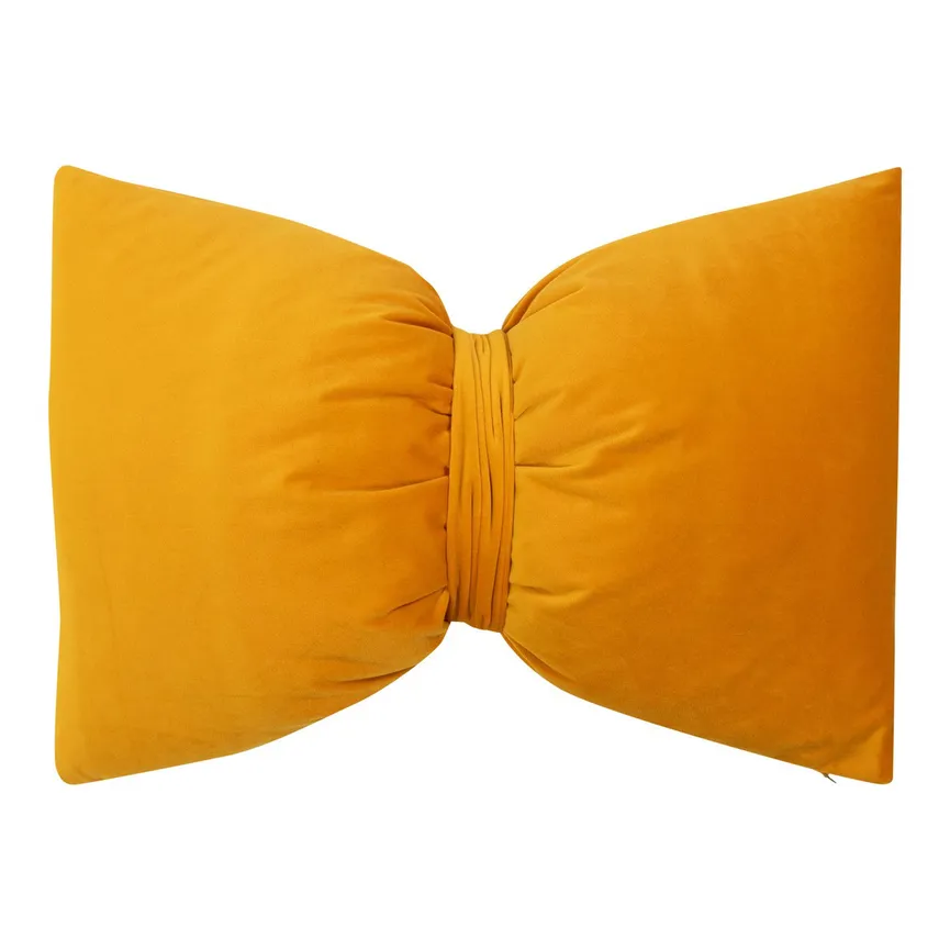 Kissen gefüllt  Samt honiggelb hauptaufnahme